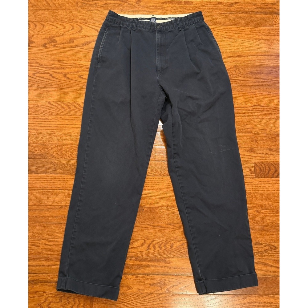 Vintage Polo Ralph Lauren Hammond Pants Fits Mens 30x31 Navy Pleated Cuffed Pony